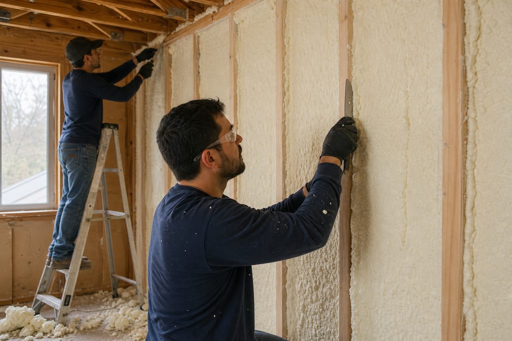 Trimming Excess Foam photo